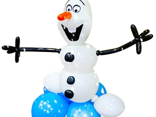 Сніговик з повітряних куль своїми руками: види, схема моделювання, опис, фото, відео. Як зробити сніговика, Олафа з Холодного серця, з цукерками, подарунком всередині з надувних кульок і ниток, паперу, вати, пап'є-маше самому: покрокова інструкція, ф