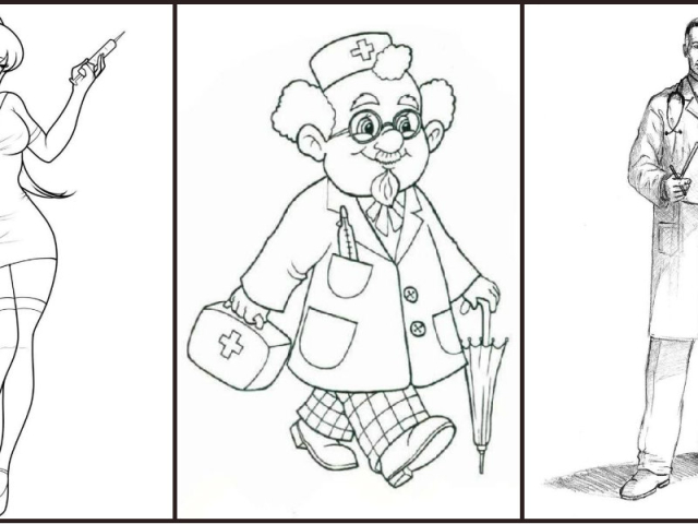 Як намалювати доктора Айболита поетапно олівцем для дітей? Як намалювати лікаря і медсестру олівцем поетапно?