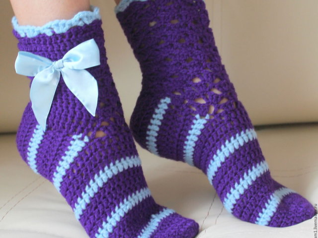 Як зв'язати гачком шкарпетки &#8212; способи: схеми, опис