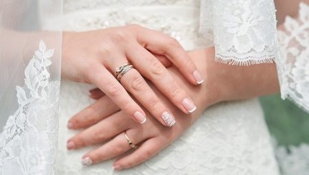 Ідеї весільного дизайну манікюру для нарощених нігтів