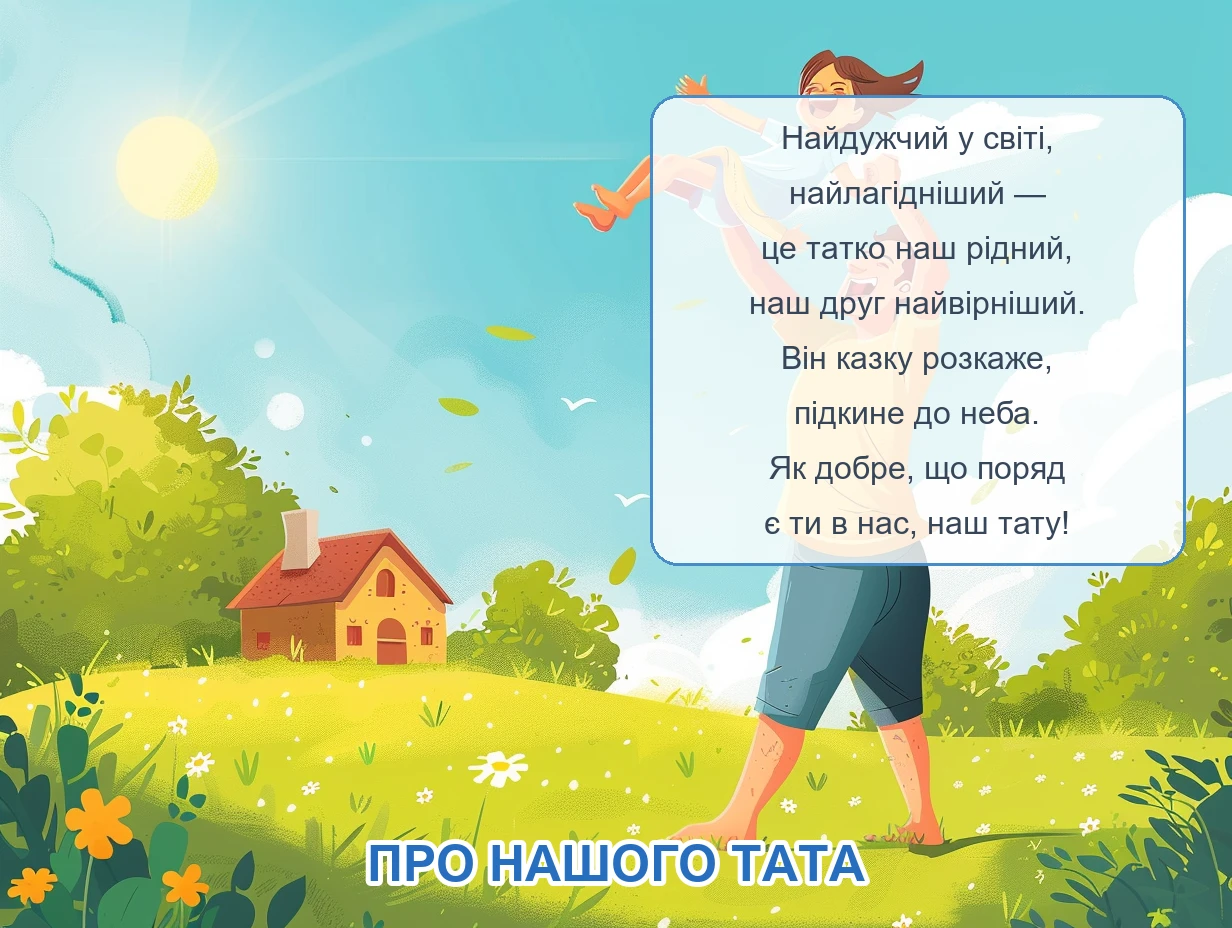 Листівка з віршиком про тата